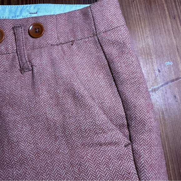 Anthropologie paper boy relaxed cropped mid rise wool blend pants burnt orange - Picture 8 of 11